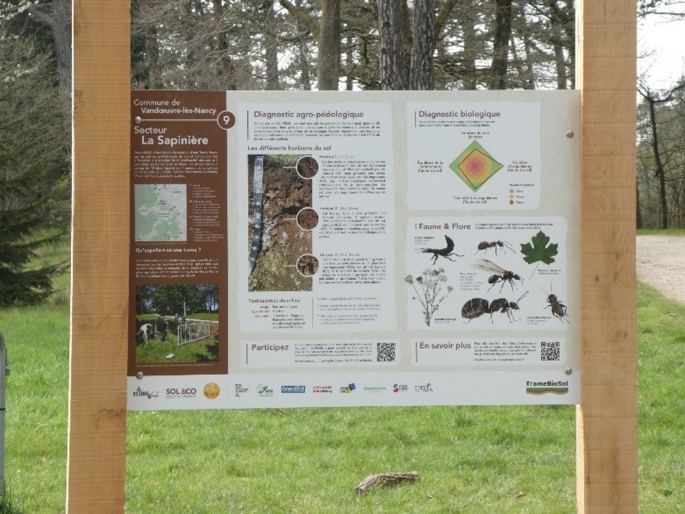 Panneau pédagogique posé dans le cadre du projet Trame Brune. © Flore54